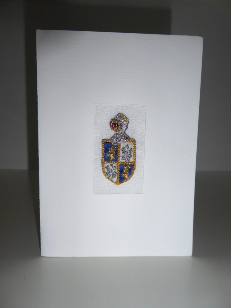 Carte brodée "Armoiries de Pierre Loti"