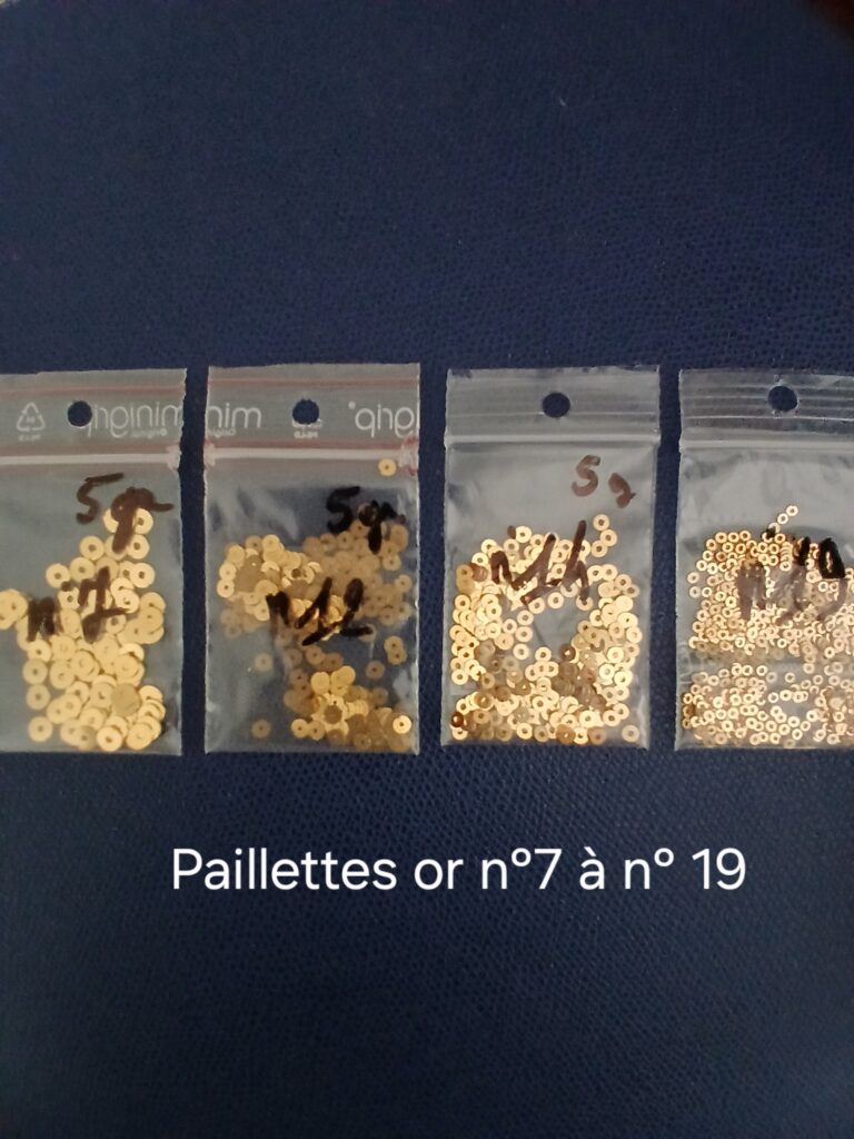Paillettes en or mi-fin de différents diamètres
