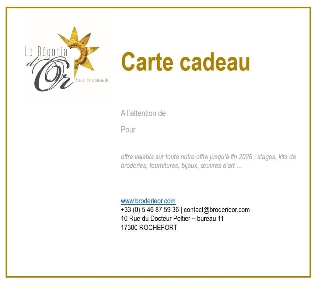 Carte cadeau du Bégonia d'Or