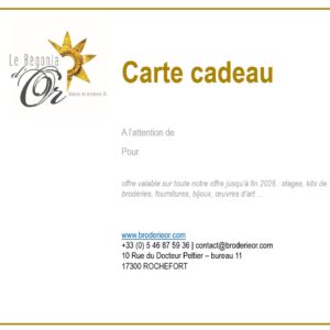 Carte-cadeau du Bégonia d’Or Carte cadeau du Bégonia d'Or