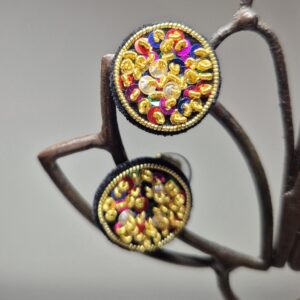 Paire de boucles d'oreilles "Constellation" brodée