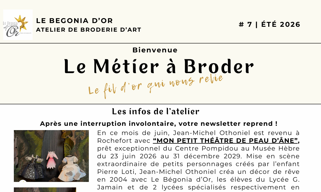 La Newsletter n°7 du Bégonia d'Or